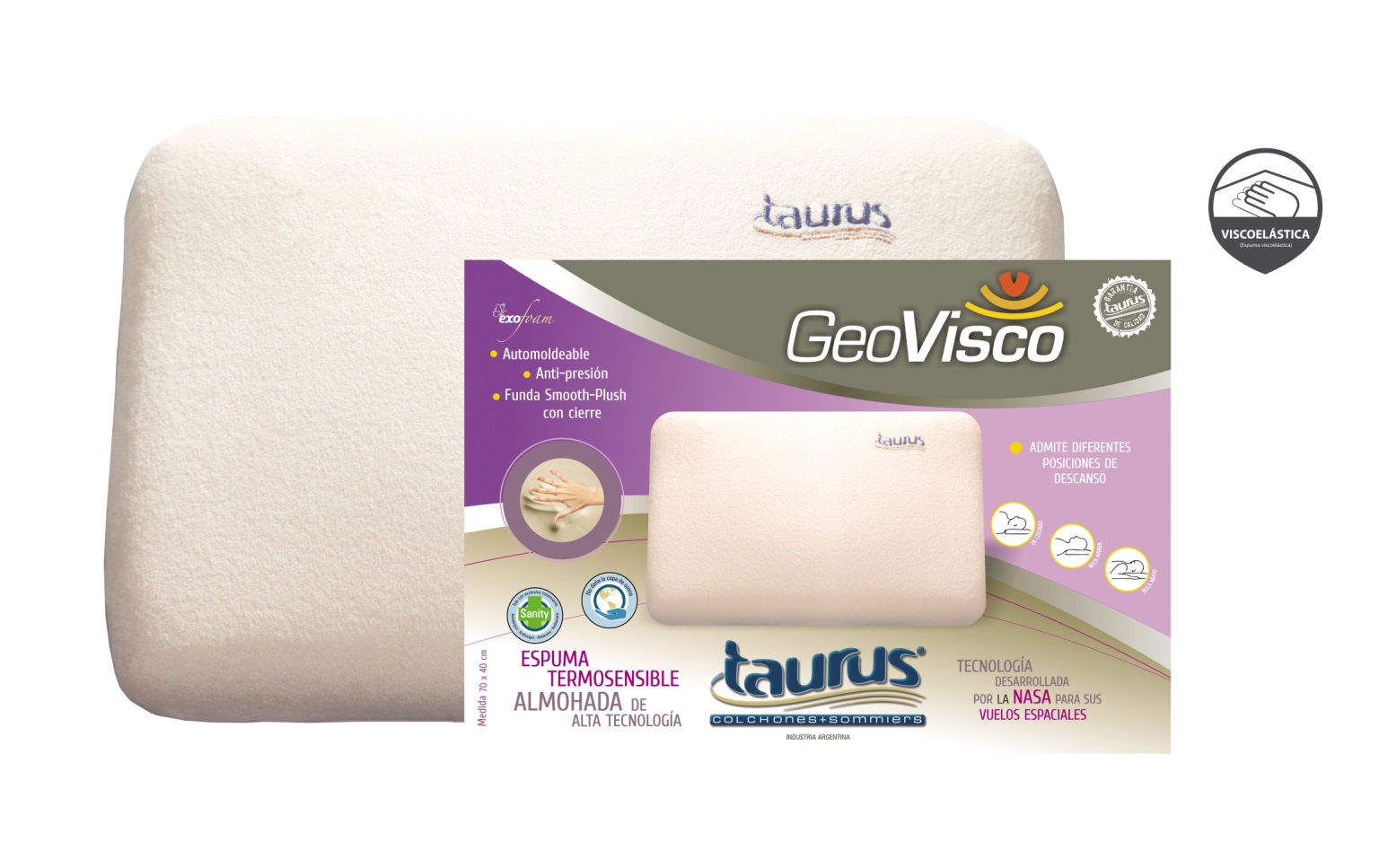 ALMOHADA GEO VISCO  70x40 TAURUS