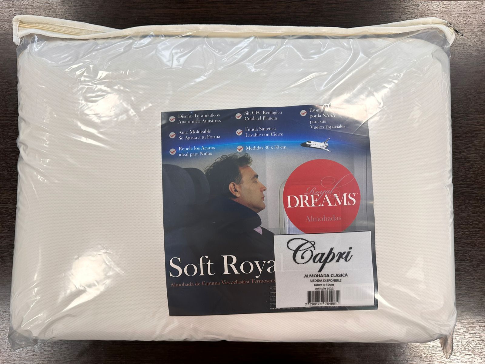 ALMOHADA VISCOELASTICA 60X40 CAPRI