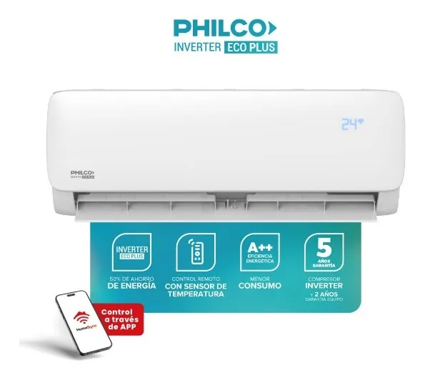 SPLIT 8750W INVERTER FRIO CALOR WIFI PHILCO PHIN90HC3AWFPI